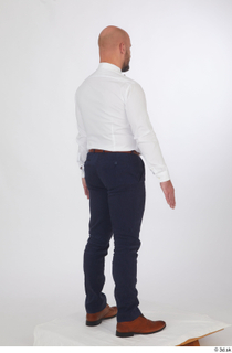  Neeo blue trousers brown oxford shoes business dressed red bow tie standing white shirt whole body 0006.jpg